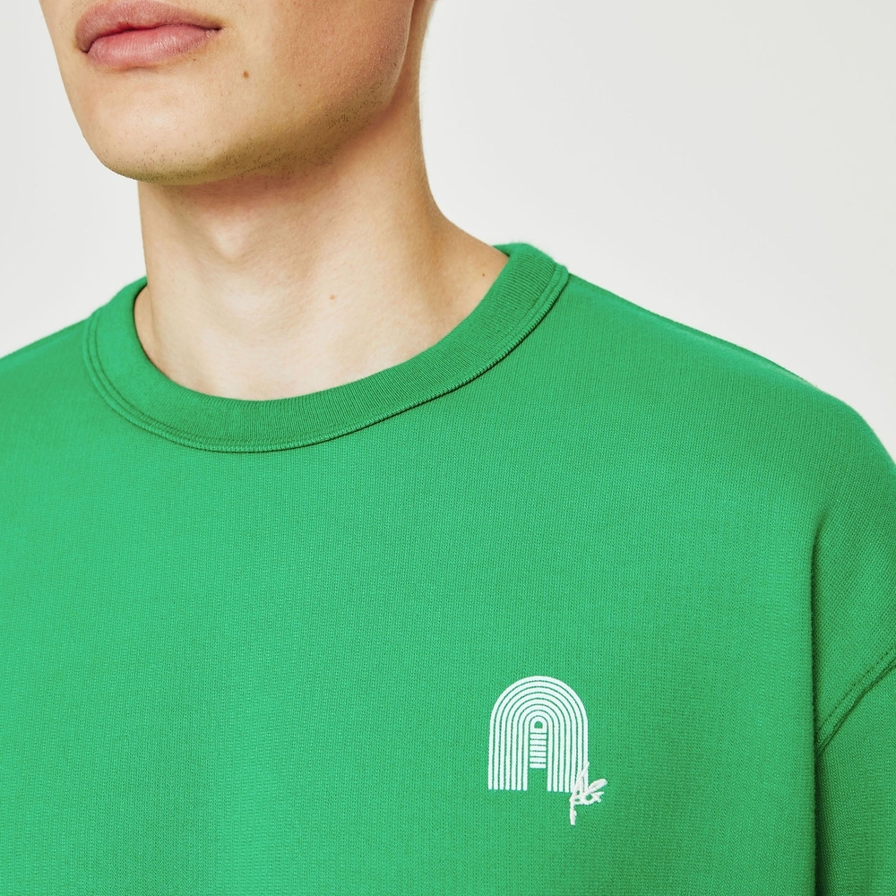 Green Logo Crewneck Sweater